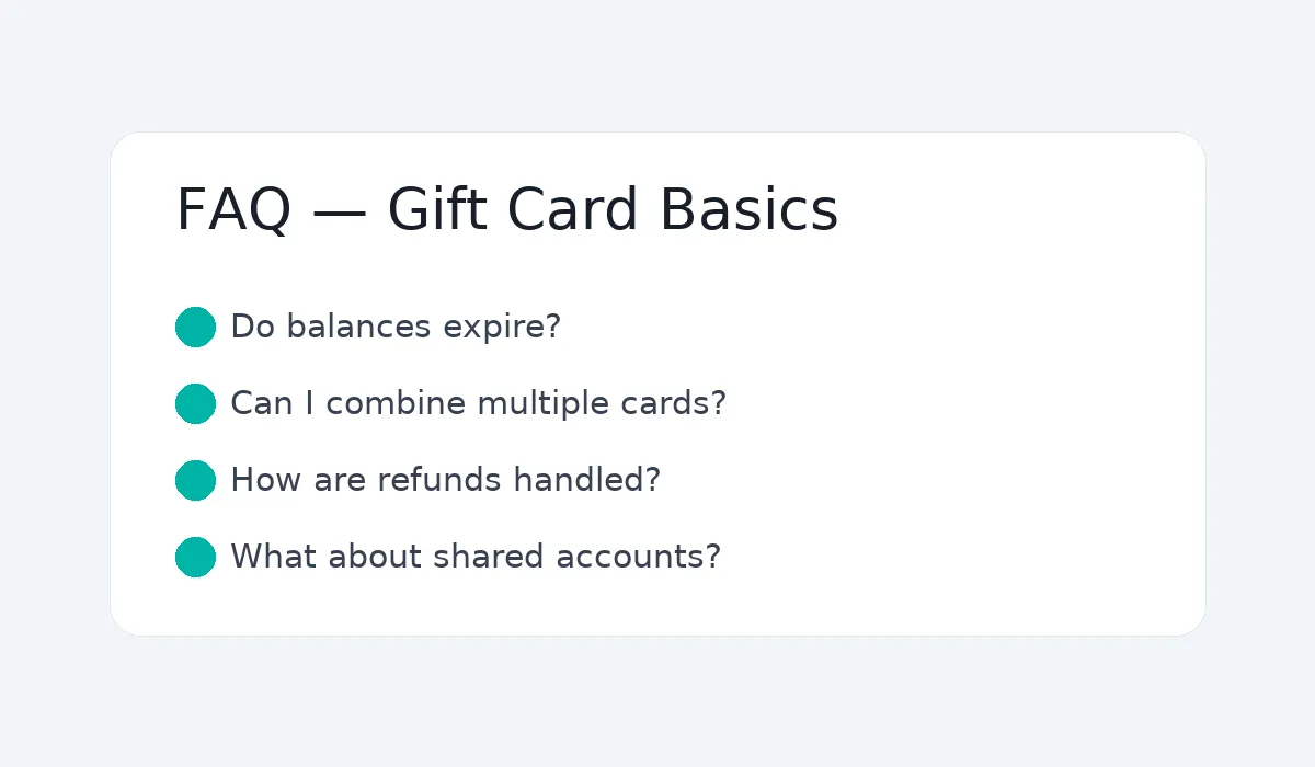 Minimal FAQ Illustration für Geschenkkartenfragen